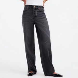 NWT Madewell Kingswood Wash/ Black  Petite Low-Slung Baggy Jeans SZ 25